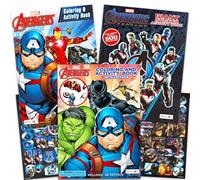 Marvel Lot de 3 livres de coloriage Avengers avec autocollants (3 livres Jumbo - Plus de 300 autocollants au total avec Captain America, Thor, Hulk, Iron Man et plus)