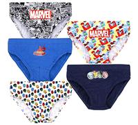 Marvel - Lot de 5 sous-vêtements pour garçon - Lot de 5 Pantalons pour garçon - Pantalon 100% Coton - Variété de Motifs Marchandise Officielle 4/5 Ans