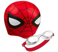 Marvel Lunettes de Piscine Enfant - Ensemble Lunettes de Natation Anti Buée et Bonnet de Bain Enfant Avengers Spiderman (Rouge Spiderman, 6-14 Ans)