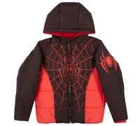 Marvel Manteau d'hiver pour garçons Spider-Man, veste d'hiver bouffante à imprimé graphique Avengers pour grands et petits enfants, noir/rouge, 7