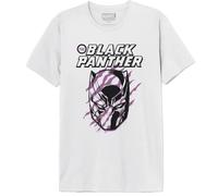Marvel Men's T-Shirt The Black Panther Print, White, Size XXL