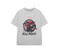 Marvel Miles Morales T-Shirt Gris garçon | T-Shirt Graphique Marvel à Manches Courtes pour Enfants | Miles sautant Spiderman Conception Graphique | Vêtements de Super-héros sous Licence Officielle