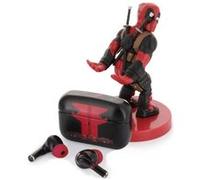 Buds Pro Marvel Deadpool Écouteurs Bluetooth sans fil et Support de téléphone - Écouteurs intra auriculaire avec micro, 28+ heures d’autonomie, Réduction de bruit active et Certification IPX4