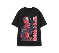 Marvel Noir Deadpool Print T-shirt à manches courtes Homme
