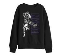 Marvel Noir Panther Outline Sweat Enfant, Noir, 5-6 A