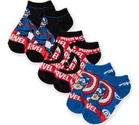Marvel Original - The Avengers Characters Captain America, Iron Man Lot de 3 paires de chaussettes longues en coton pour garçon - 6 enfants - 2 tailles - - 23-26