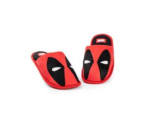 Marvel Pantoufles Deadpool pour hommes | Deadpool Mask Character Graphic Mules d'intérieur pour adultes en rouge Comics Superhero Slip On House Chaussures | Wade Wilson Cadeau de marchandise