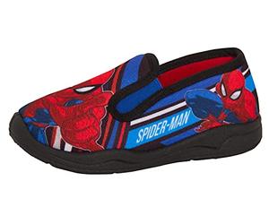 Marvel Pantoufles Spiderman à soufflet élastique à enfiler pour garçons, Bleu/rouge, 33 EU