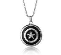 Marvel Pendentif Captain America Bouclier pour homme, en acier inoxydable, chaîne de 55,9 cm, collier élégant