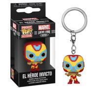 Marvel Pocket Pop Keychain - Lucha Libre Iron Man, 4 cm