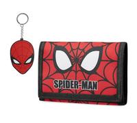 Marvel Portefeuilles Enfant - Coffret Cadeau Porte Monnaie Enfant et Porte Clé - Idée Cadeau Spiderman Avengers (Rouge Spiderman)