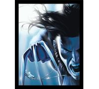 Marvel - Poster encadré "Wolverine Attack" PM9112 (40 cm x 30 cm) (Noir/Blanc/Bleu)
