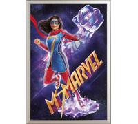 Marvel - Poster - Ms. Marvel Superhero + cadre interchangeable, Shinsuke® Maxi aluminium argenté, vitre acrylique