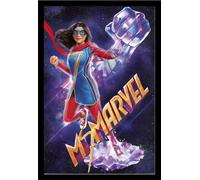 Marvel - Poster - Ms. Marvel Superhero + cadre interchangeable, Shinsuke® Maxi MDF noir, vitre acrylique