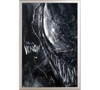 Marvel - Poster - Venom - Creepy + cadre interchangeable, Shinsuke® Maxi aluminium argenté, vitre acrylique