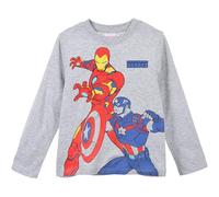 Marvel Press Avengers, T Shirt Manches Longues Garçon (FR/ES, Âge, 4 Ans, Taille Normale, Gris Clair)