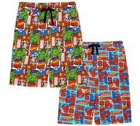 Marvel Press Lot de 2 Shorts de Détente pour Homme - Spider-Man, Hulk, Captain America, Iron Man et Thor - 100% Coton - S