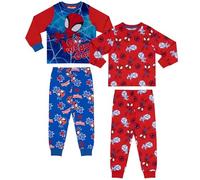 Marvel Press Spiderman Spidey et Ses Amis extraordinaires, Lote de 2, Coton Ensemble de Pyjama à Manches Longues, Red/Blue, 5-6 Ans: 116cm, Rouge