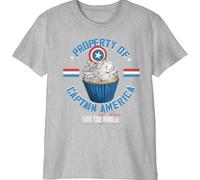 Marvel « Property of Captain America » BOMARCOTS193 T-Shirt Garçon, Gris Melange, Taille 10 Ans