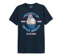 Marvel « Property of Captain America » MEMARCOTS281 T-Shirt Homme, Navy, Taille S