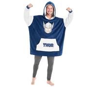 Marvel Pull Plaid Homme, Sweat Oversize en Polaire (Bleu/Gris)