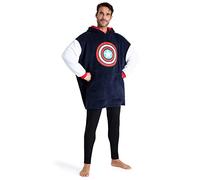 Marvel Pull Plaid Homme, Sweat Oversize en Polaire (Navy/Rouge)