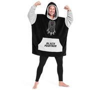 Marvel Pull Plaid Homme, Sweat Oversize en Polaire (Noir/Gris)