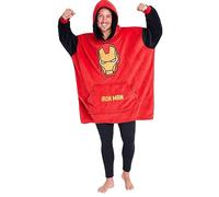 Marvel Pull Plaid Homme, Sweat Oversize en Polaire (Rouge)