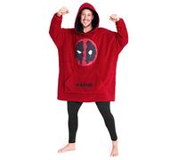 Marvel Pull Plaid Homme, Sweat Oversize en Polaire (Rouge/Noir)