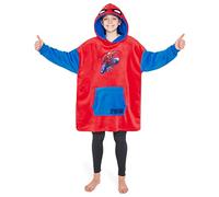 Marvel Pull Spiderman - Pull Plaid Enfant - Sweat Oversize en Polaire (Rouge/Bleu)