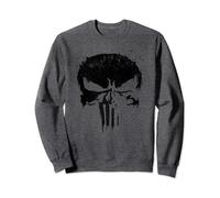 Marvel Punisher Black Paint Splatter Skull Sweatshirt