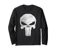 Marvel Punisher Skull Symbol Distressed Manche Longue