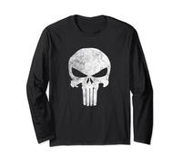 Marvel Punisher Skull Symbol Distressed Manche Longue