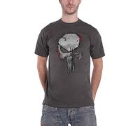 Marvel Punisher T Shirt Metallic Skull Logo Nouveau Officiel Homme Charcoal Gris Size M