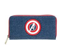 Marvel Purse Avengers A Logo Nouveau Officiel Femme Bleu Zip Around Size One Size