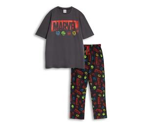 Marvel Pyjama Avengers Noir Multicolore à Manches Courtes et Jambes Longues pour Homme | Motifs Hulk, Iron Man, Thor et Captain America | Produits dérivés