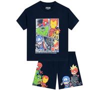 Marvel Pyjama Enfant Garçon, Avengers Pyjama avec Hulk, Iron Man, Captain America Et Spiderman, PJ Court Été Kids 8-9 Ans