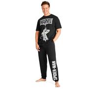Marvel Pyjama Homme Long avec Poches Pyjama Spiderman Adulte Vêtements de Nuit Homme Taille M-3XL (Noir, 2XL)