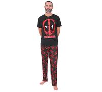 Marvel Pyjama long Deadpool pour homme Noir/rouge, Noir , L