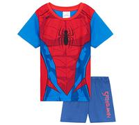 Marvel Pyjama Short Enfant Garcon, Ensemble de Pyjama Court (Bleu/Rouge Spiderman, 7-8 Ans)