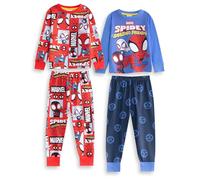 Marvel Pyjama Spider-Man Bleu et Rouge à Manches Longues pour garçon, Lot de 2 | Pyjama avec Motif Spiderman | Merch
