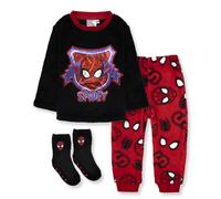 Marvel Pyjama Spiderman pour enfant en polaire avec chaussettes antidérapantes enfant 6997, rouge, 3 ans