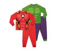 Marvel Pyjamas Pyjamas Enfants pour garçons Iron Man & Hulk | Avengers PJ's 2 Packs pour Enfants - Multicolore - 2-3 Ans