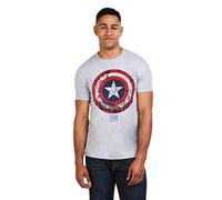 Marvel Captain America Comic Shield T-Shirt, Gris (Sports), XL Homme