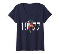 Marvel Retro 1977 Spider-Woman Action Pose T-Shirt avec Col en V