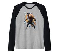 Marvel Rocket Raccoon Avengers Endgame Info Portrait Manche Raglan