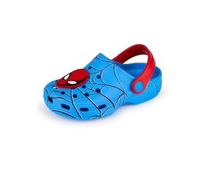 Marvel Sabots Spiderman pour garçons | Chaussures Enfant à Enfiler avec Breloques Spiderman Bleues | Sandales d'intérieur et d'extérieur avec Bride Ajustable
