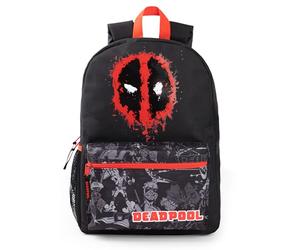 Marvel Sac à dos Deadpool Boys | Sac à dos noir et rouge avec bretelles réglables | Sac d’école de sport de bagages pratique et organisé de super-héros pour enfants | Cadeau de marchandise