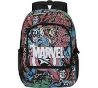 marvel Sac à dos 'Heroes' bleu ciel / vert / rouge cerise / noir, Taille One Size