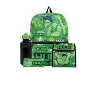 Marvel Sac à dos Hulk | Sac à dos et sac à déjeuner | Sac à dos d'école pour garçon | Sac à lunch | Taille unique Vert